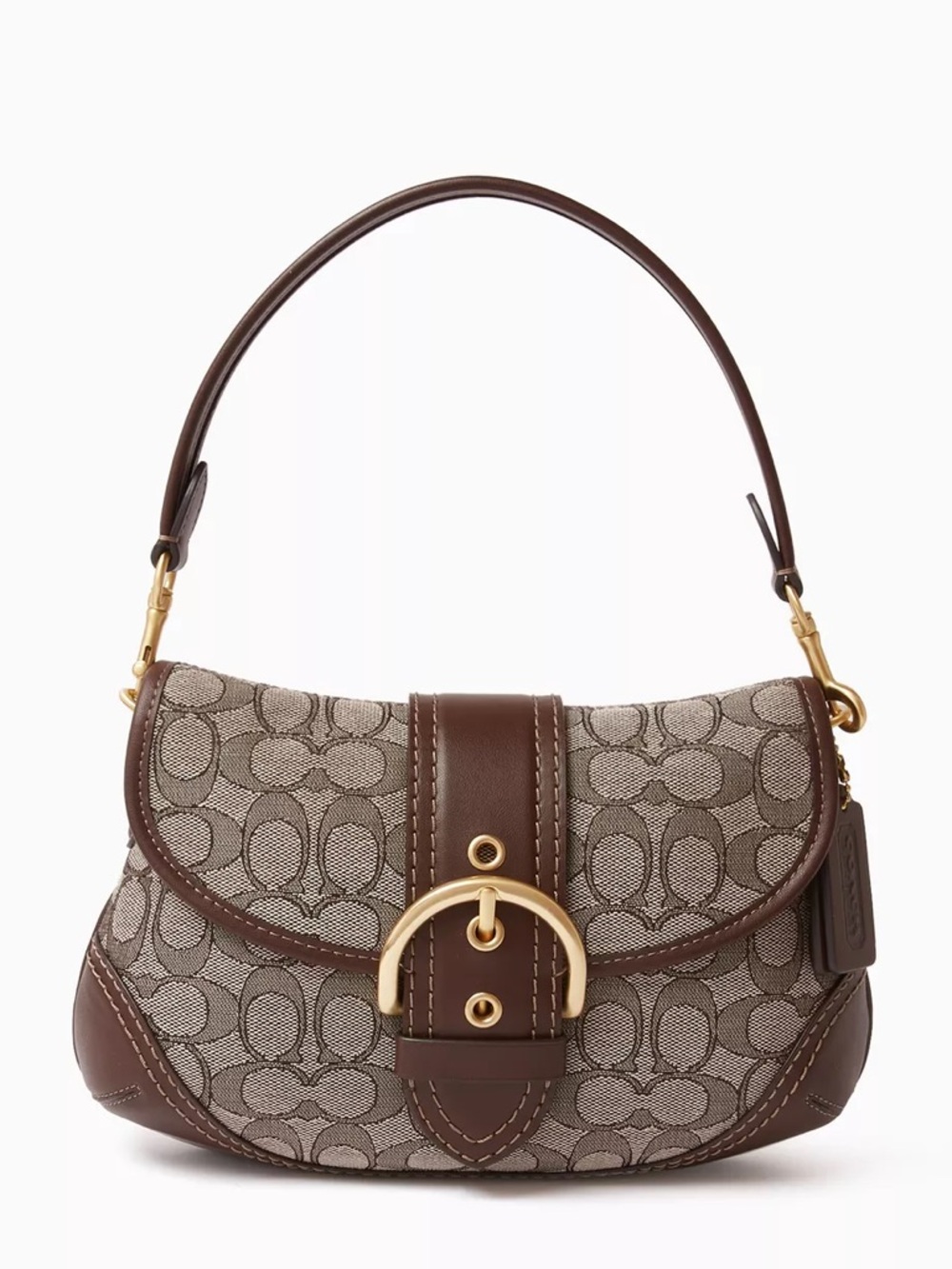 Coach Signature Jacquard Soho Shoulder Bag In Brown